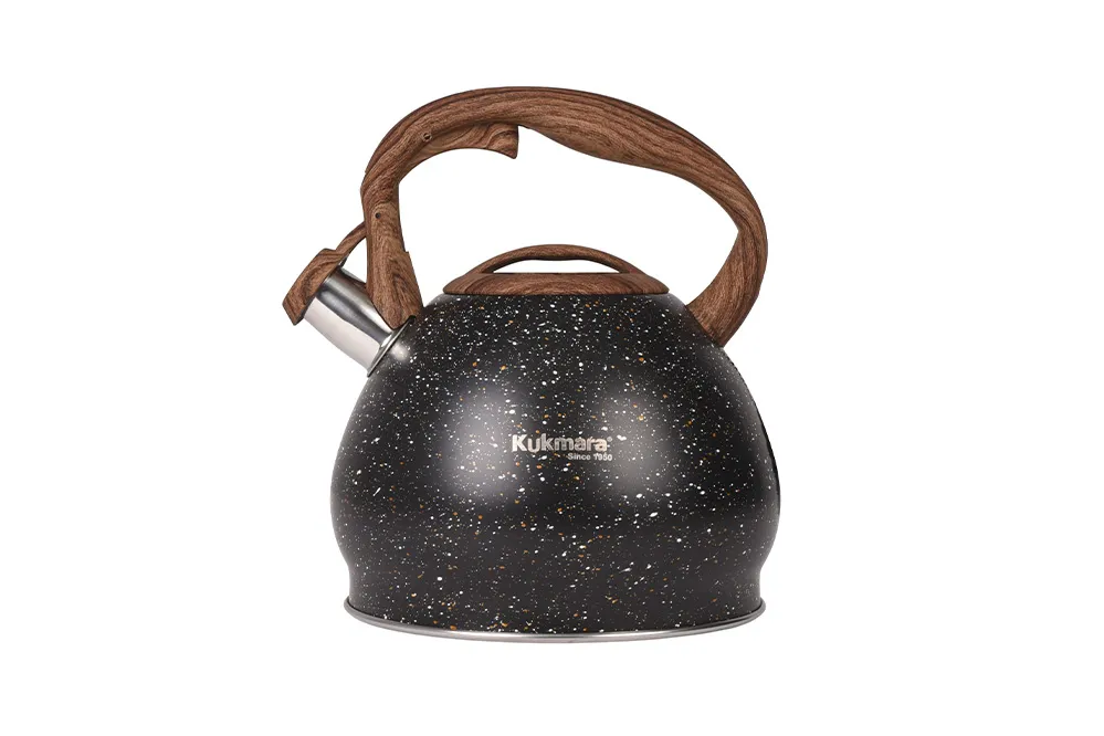 Чайник 3,4л из нерж стали со свистком (черный мрамор Black) 2 