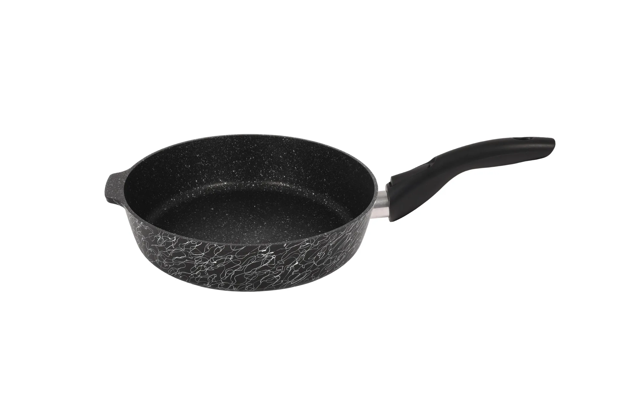 сгчс222а Сковорода 22 см со съёмной ручкой, со стеклянной крышкой Грация (черный серебро) 2 